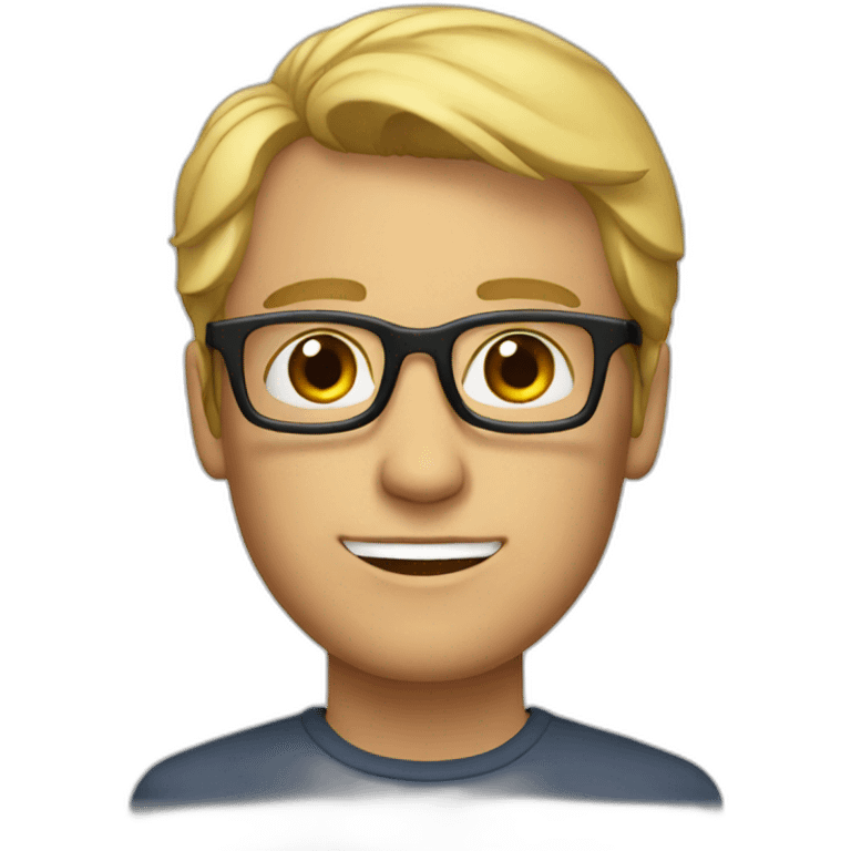 a blonde guy with brown eyes and glasses in his 40s emoji