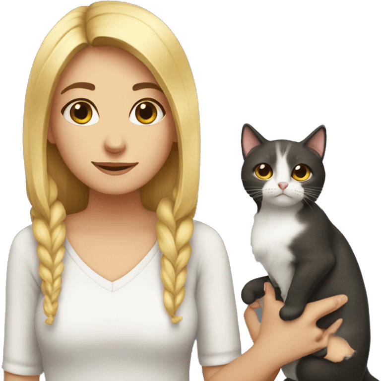 Girl with cat emoji