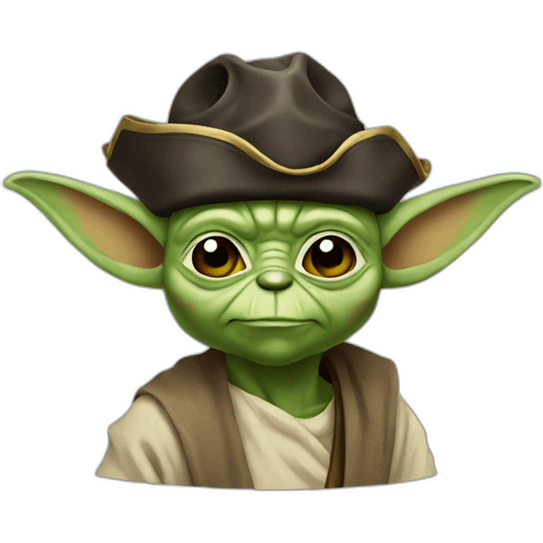 Yoda with a pirate hat emoji