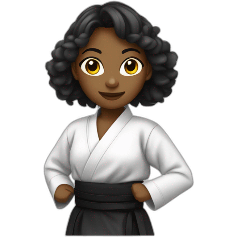 jeune femme noire en tenue d'aikido emoji