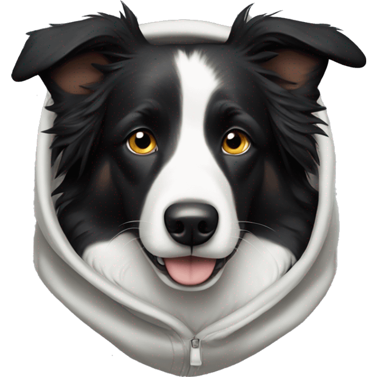 border collie in a hoodie emoji