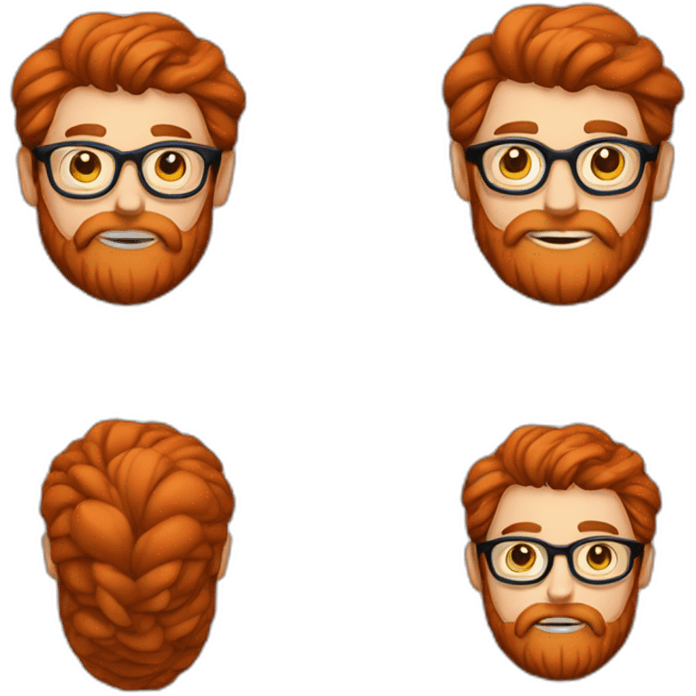 Red smooth haired man with beard and glasses hand sewing a saddle bag emoji