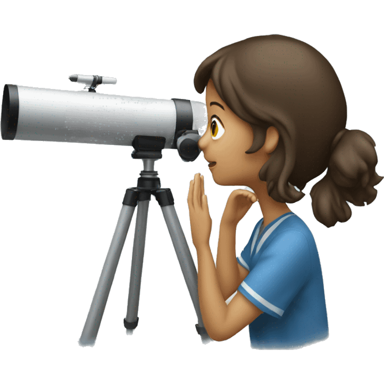 girl watching telescope emoji