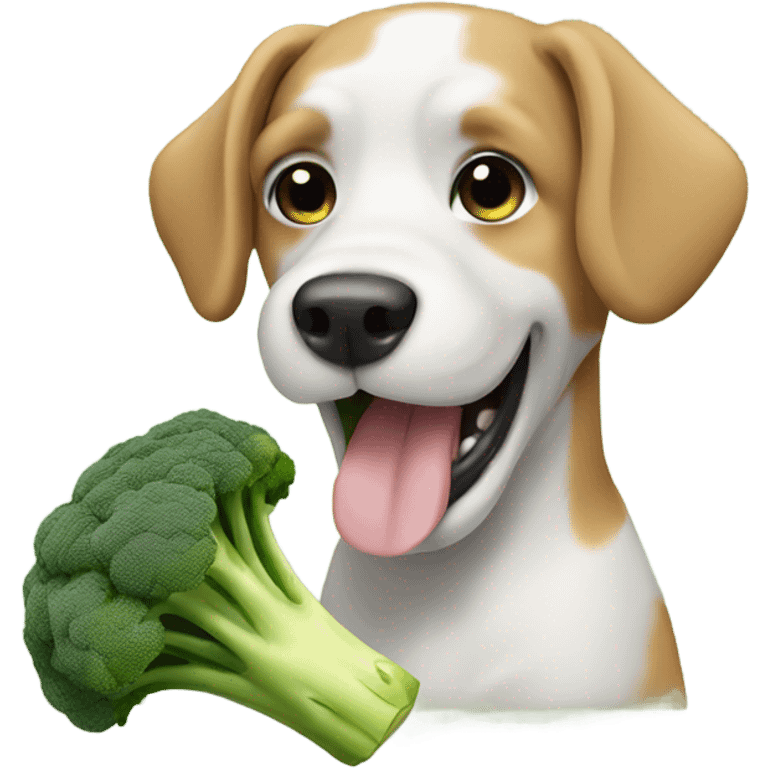 Dog eating broccoli  emoji