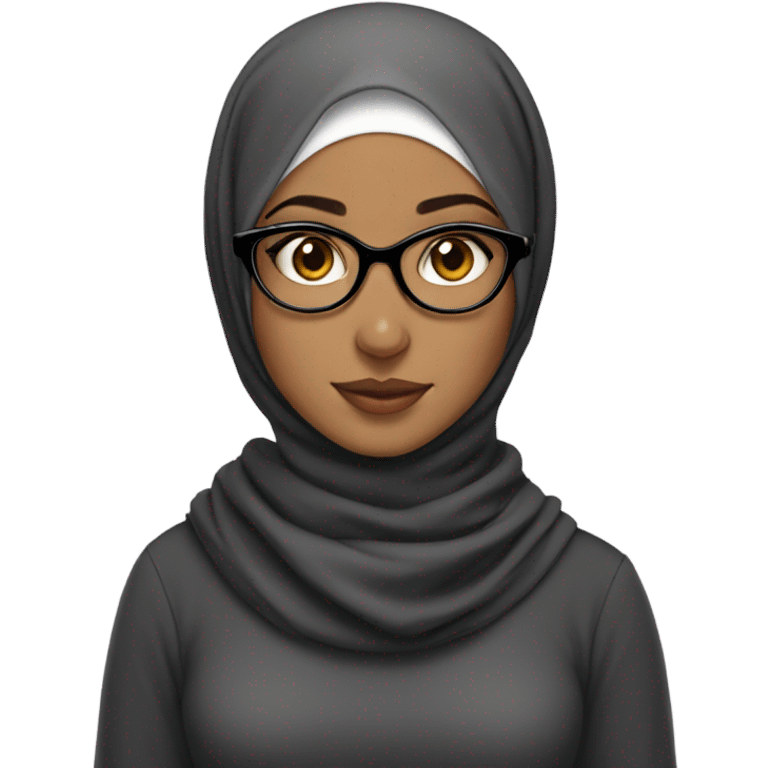 Hijabi with edges girl with glasses and cat emoji