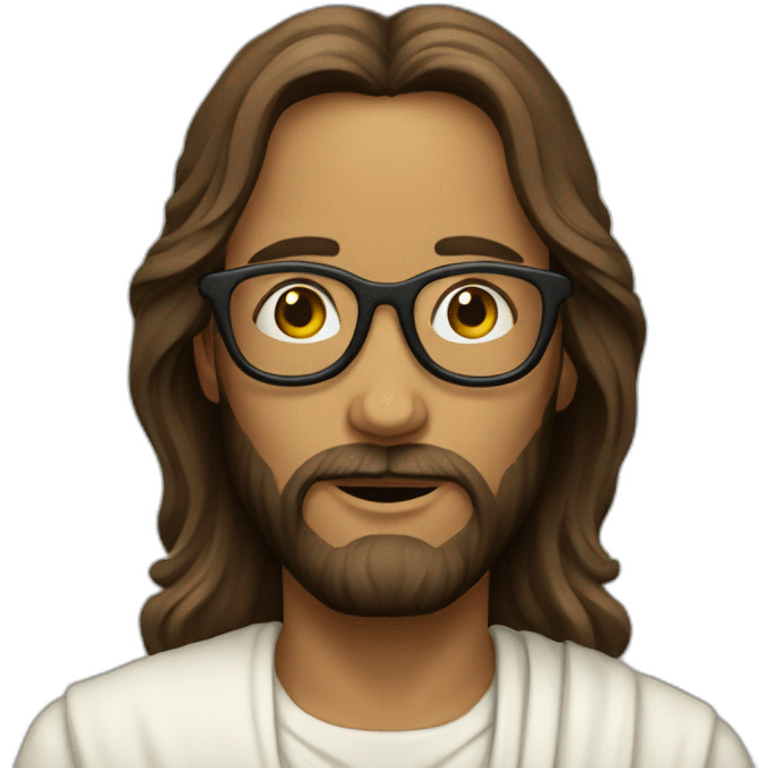 jesus with glasses emoji