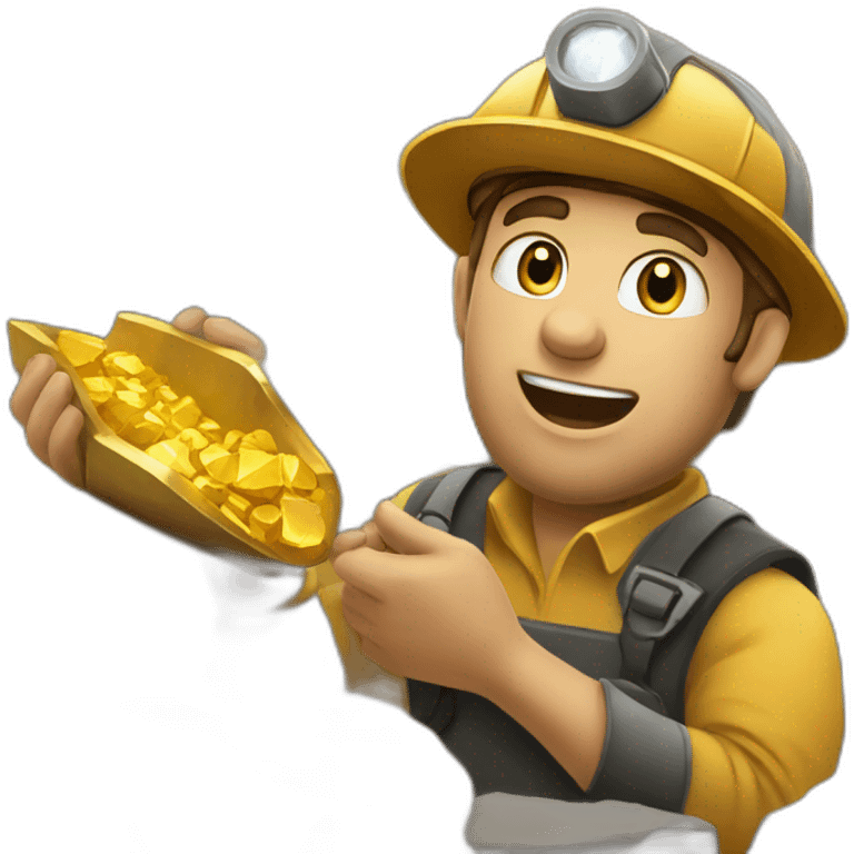 gold mining at the mine emoji