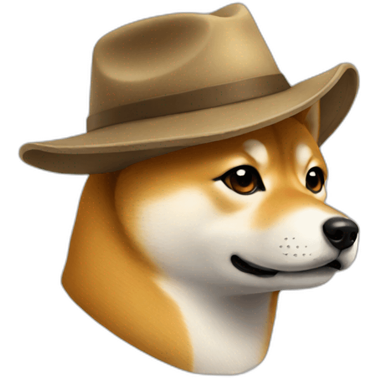 shiba with a hat emoji