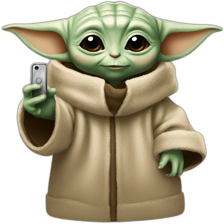 baby yoda taking a selfie emoji