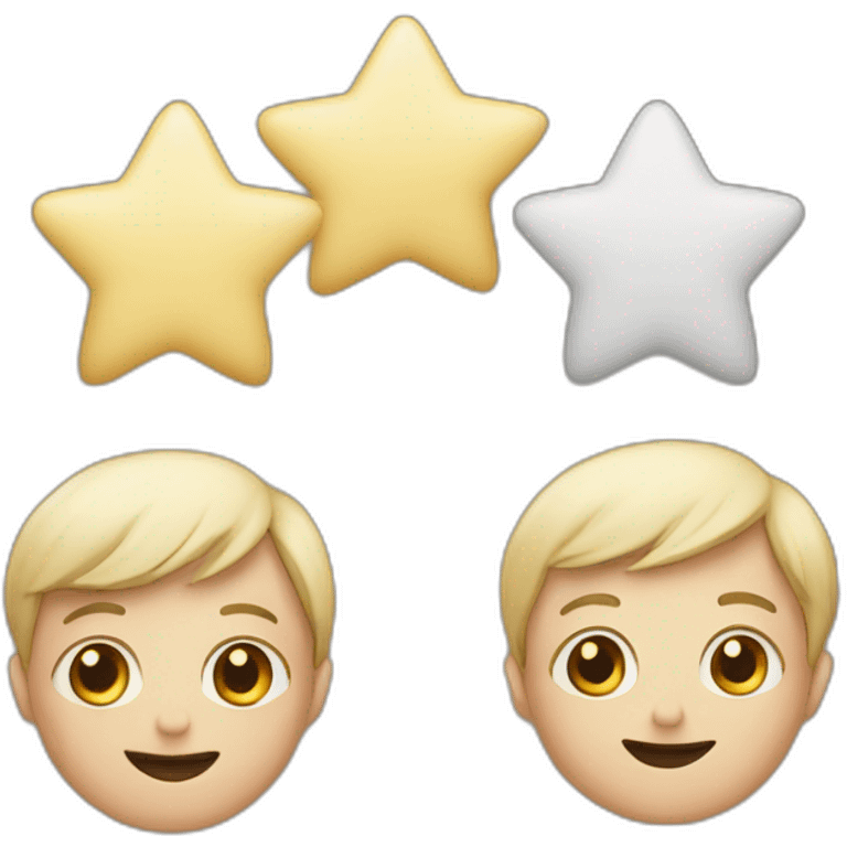 3 stars of differing size emoji