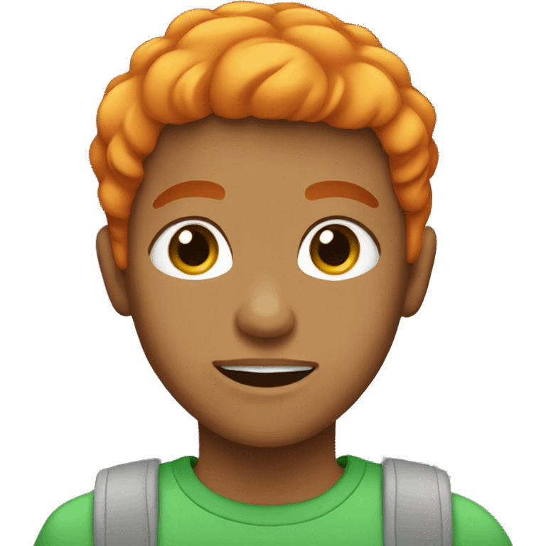 Latino boy with orange hair and green eyes  emoji