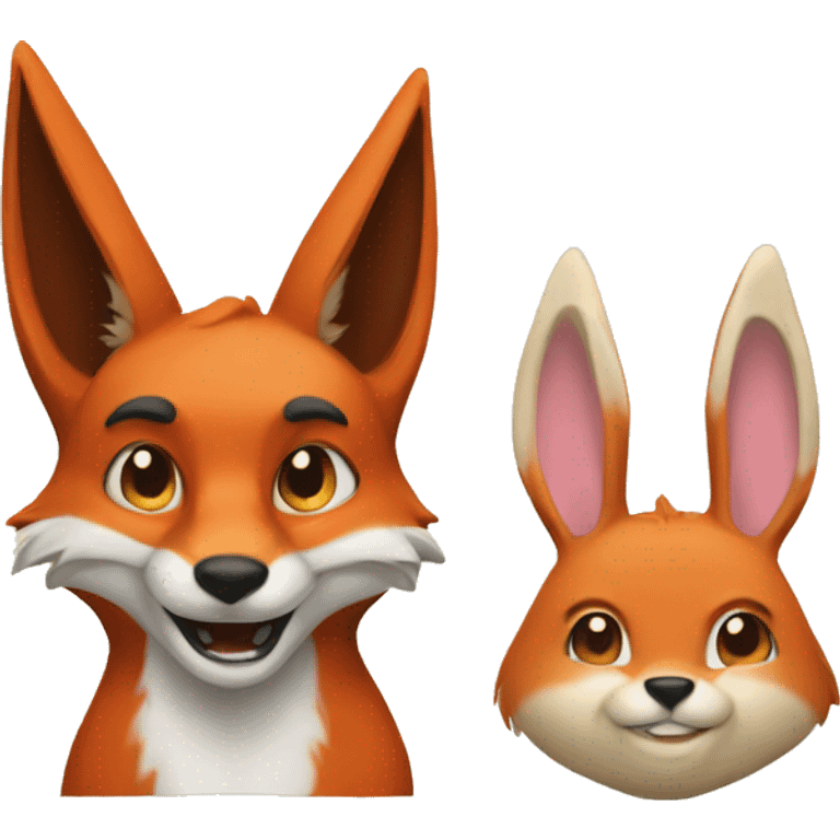 fox and rabbit emoji