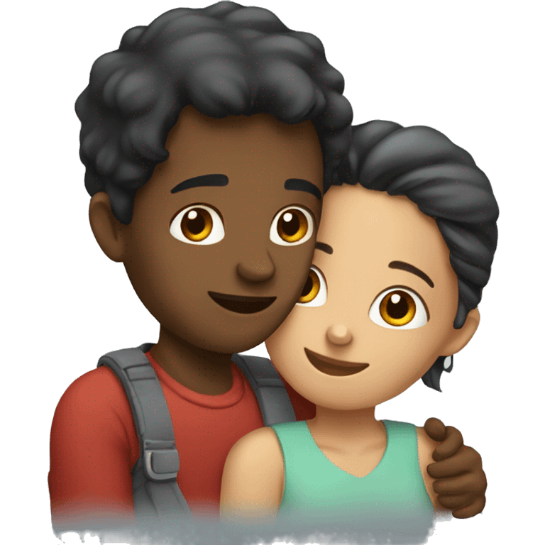 A girl and a boy cuddling emoji