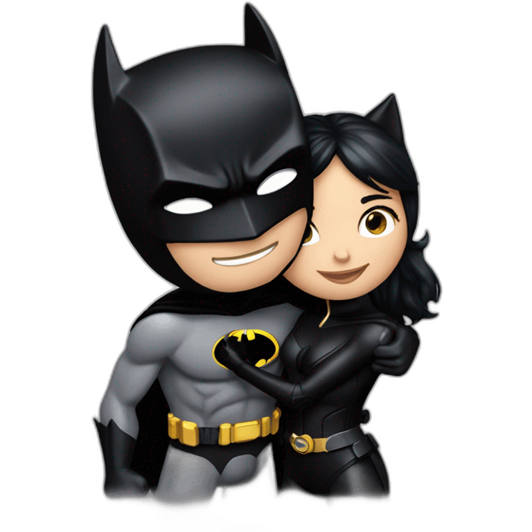 batman and catwoman hugging emoji