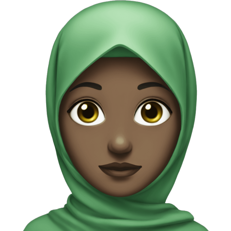 a pale girl with green eyes and a black hijab emoji