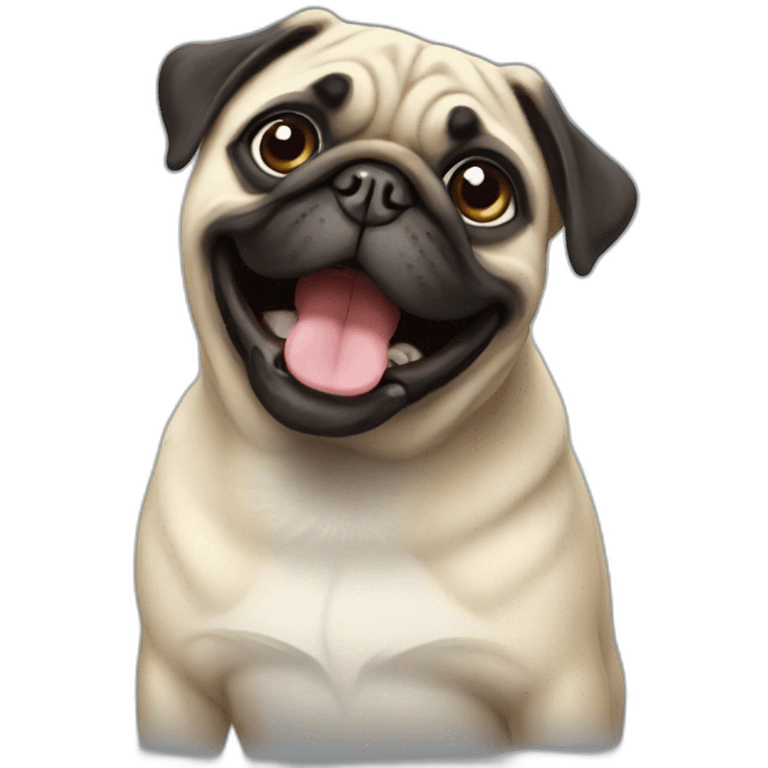 Pug happy emoji