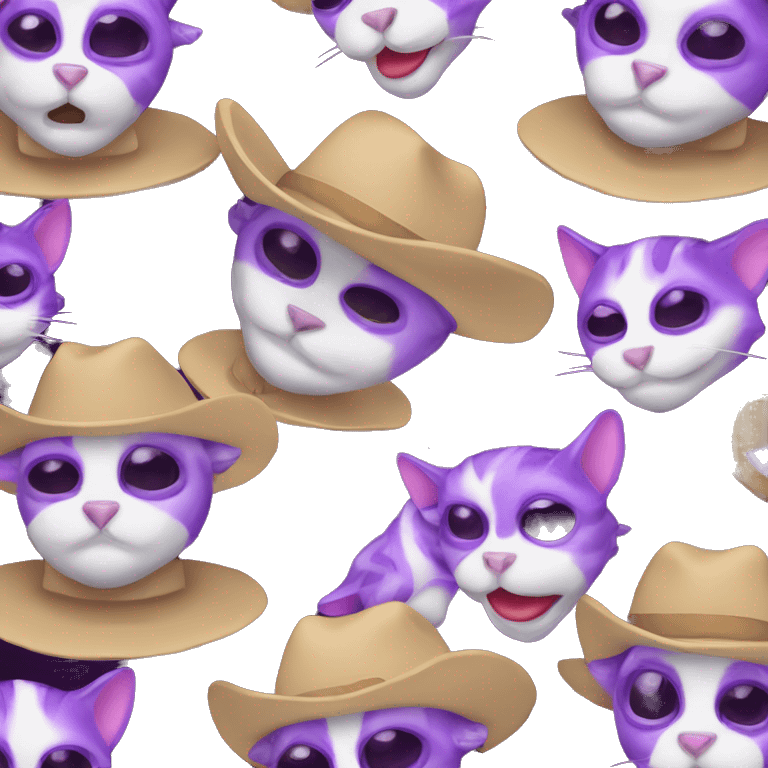 A alien cat like cow boy holding Purple burrito emoji