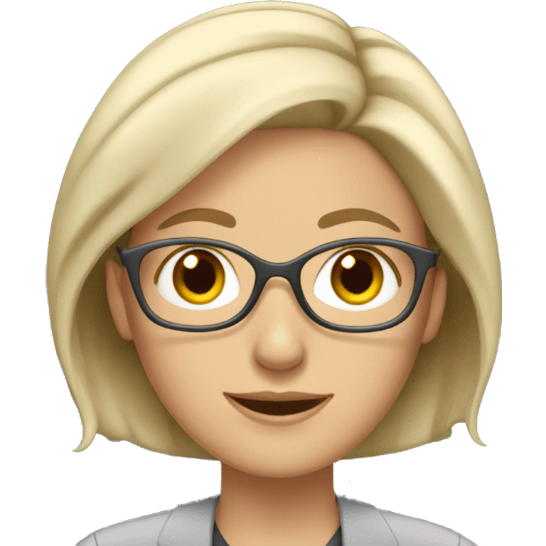 White woman Teacher with grey blonde hair emoji