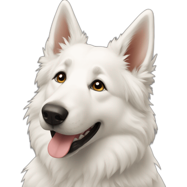 Ecstatic White shepherd emoji