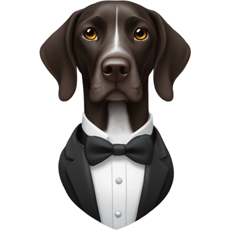 German shorthair pointer with a tuxedo on emoji