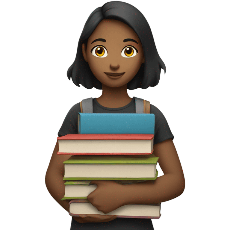 Girl holding books emoji