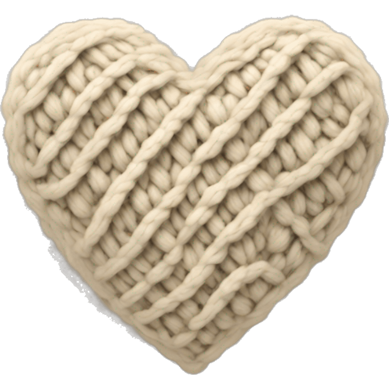 Knitted beige heart emoji