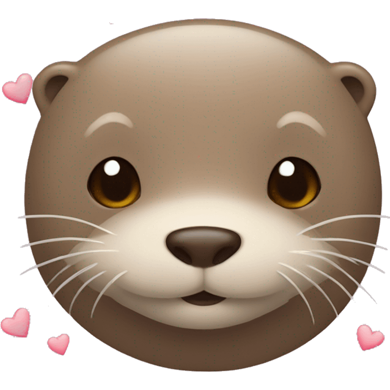 The otter emoji with little hearts around it emoji