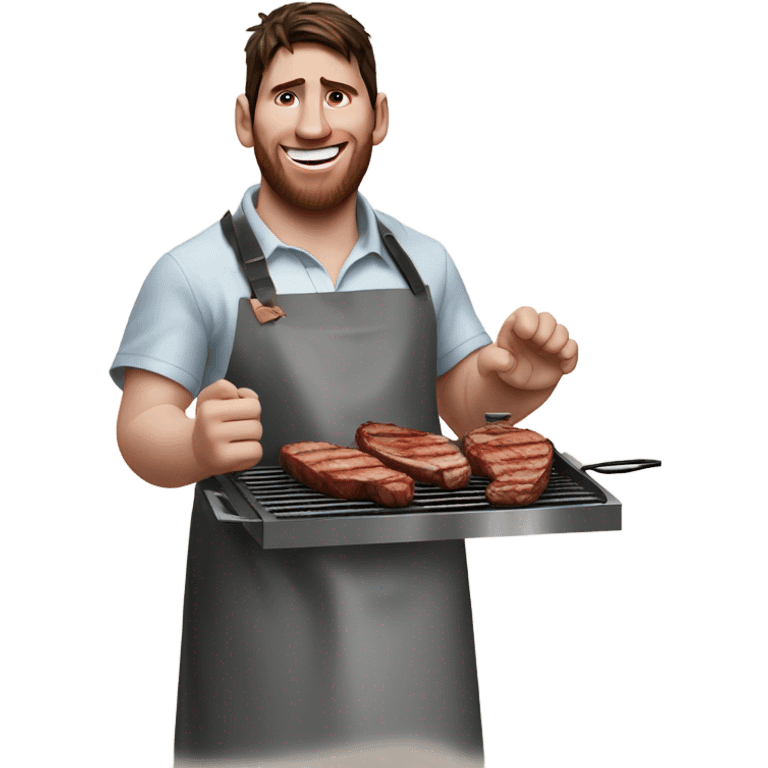 Messi cooking bbq emoji