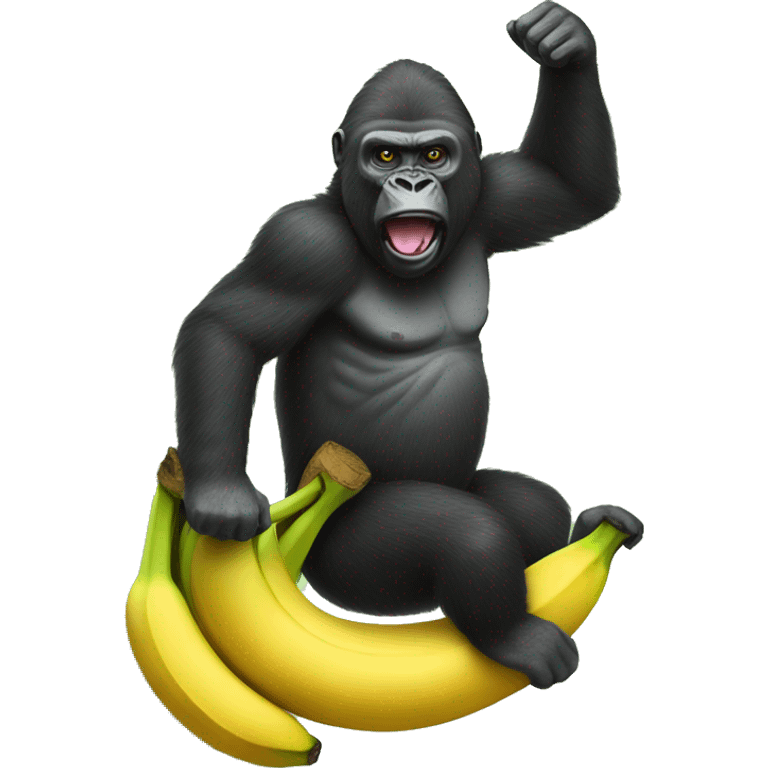 Gorilla Riding Banana emoji