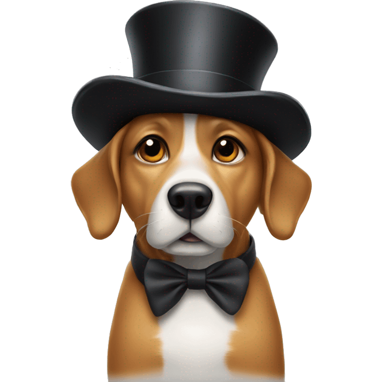 Dog with a top hat emoji