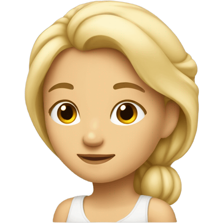 A blonde girl is relaxing  emoji