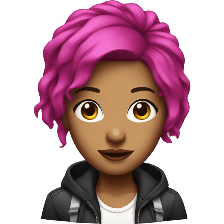 Female DJ with magenta hair  emoji