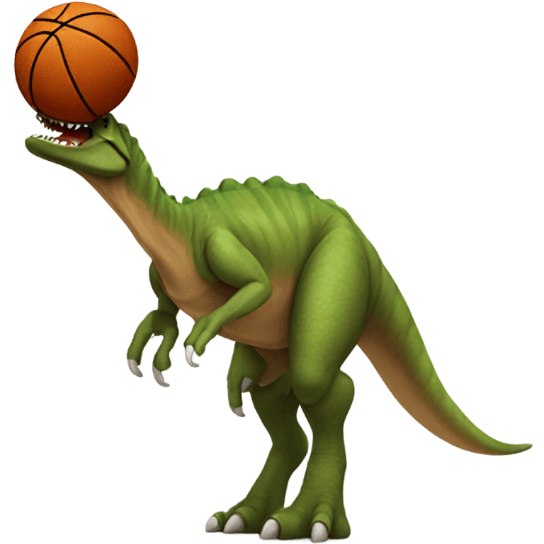 Dino with basketball emoji