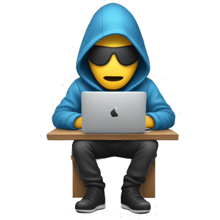 a hacker working on a laptop emoji