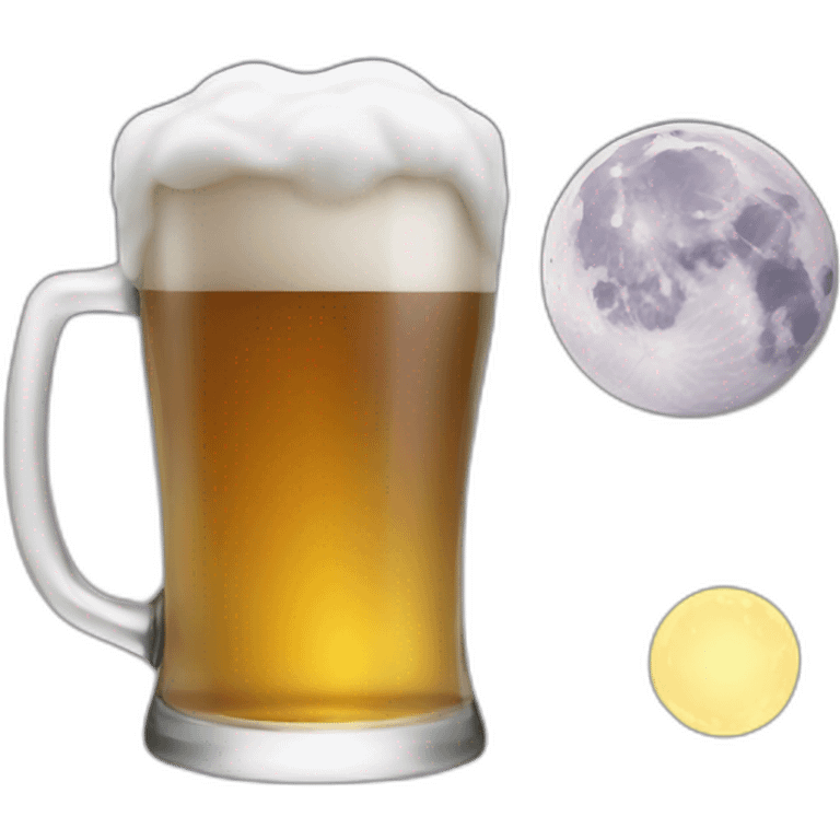 Beer and full moon emoji