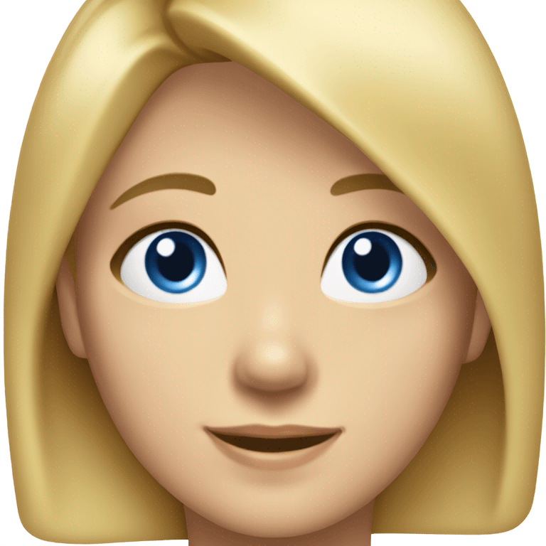 Blond Blue eyes happy girl with a bob Cut hai in turtleneck sweater emoji