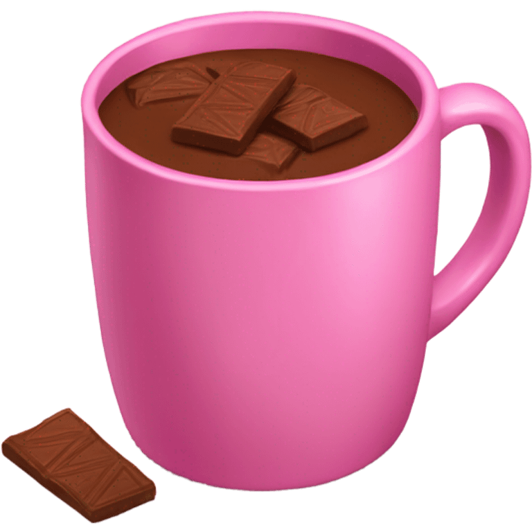 Pink mug with cocoa emoji