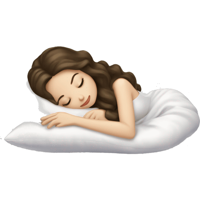 sleeping beauty brunette white girl with a silk pillow emoji