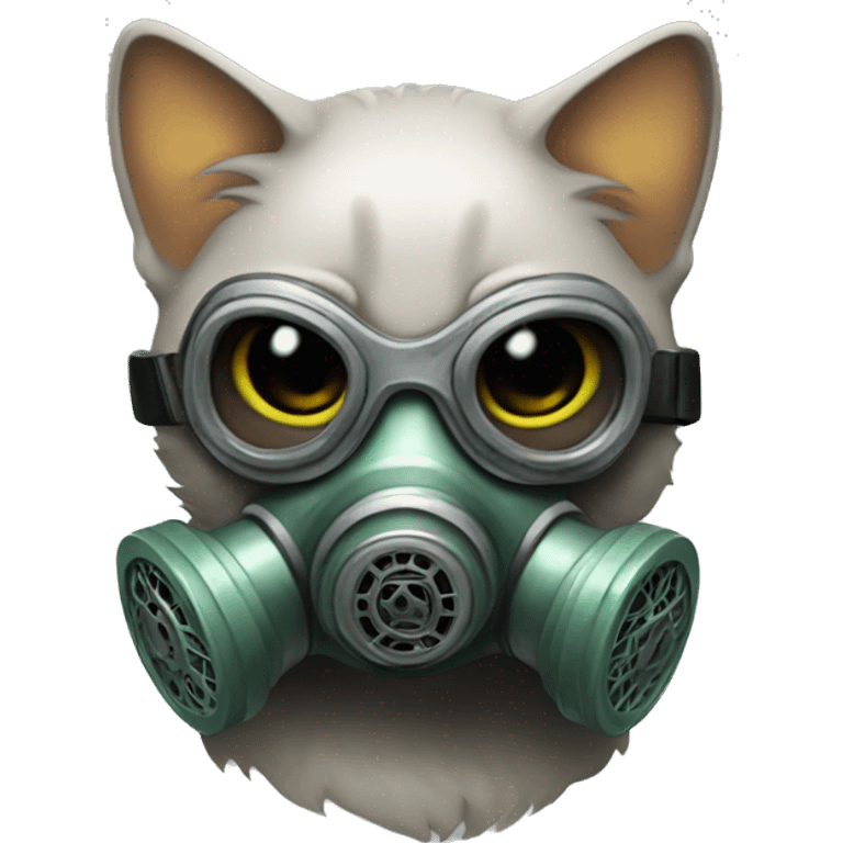 Kitty with Gas Mask emoji