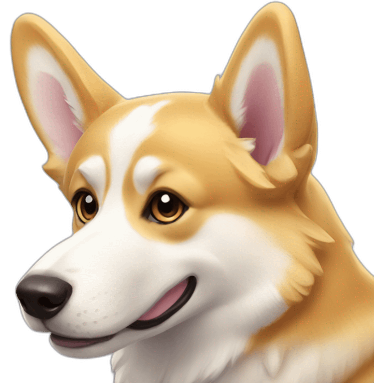 Golden corgi husky ghost lol emoji