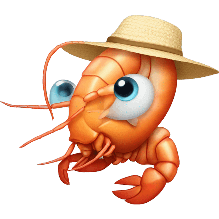 Shrimp with a hat emoji