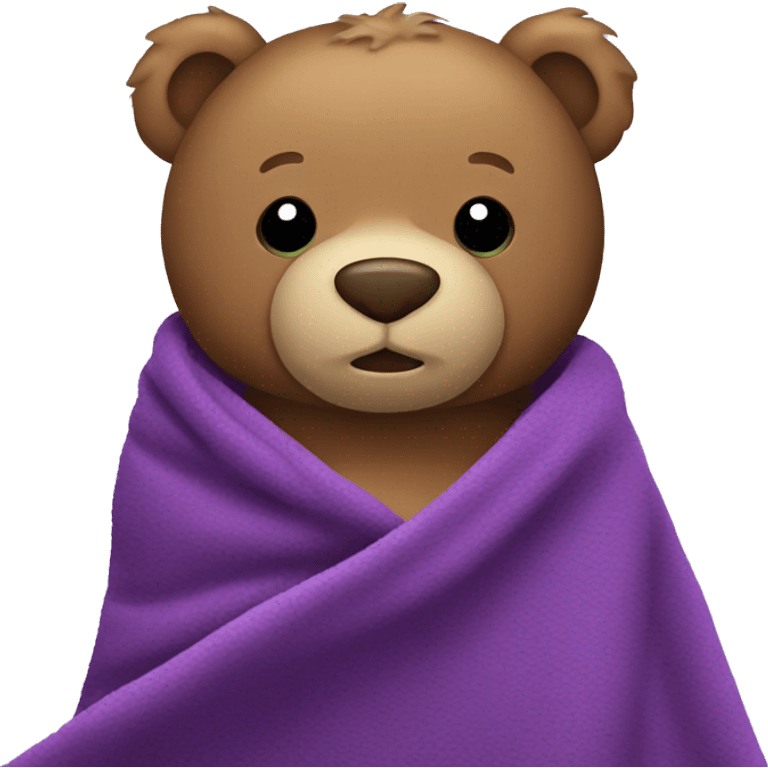 teddy bear with purple blanket emoji