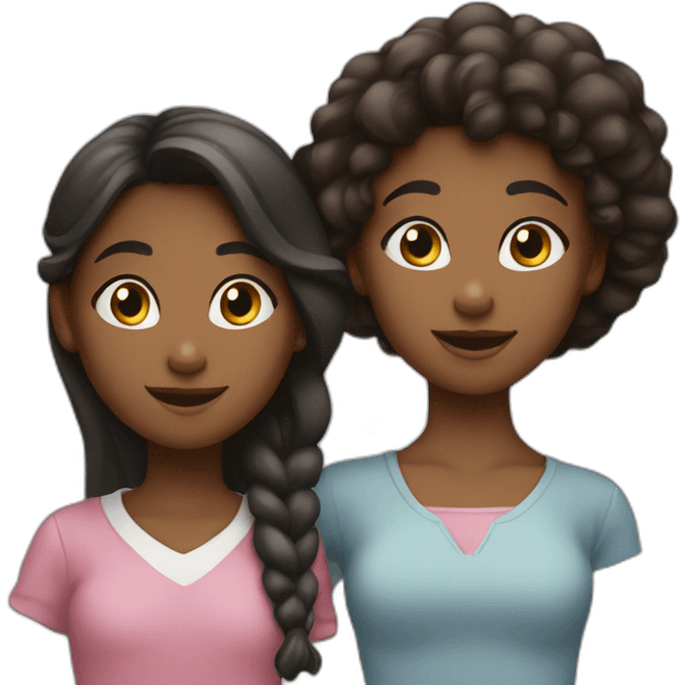 A black girl and a Hispanic girl “throwing hands” emoji