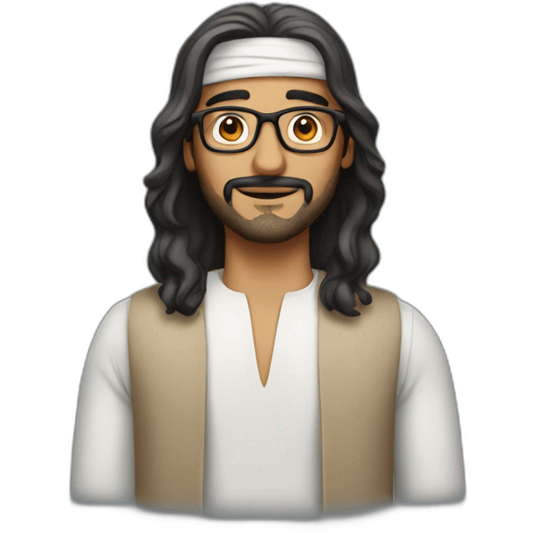 arab man with long hair and glasses emoji