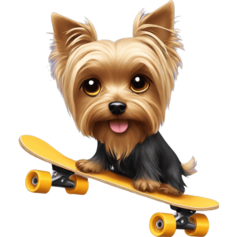 Yorkshire Terrier on a skateboard emoji