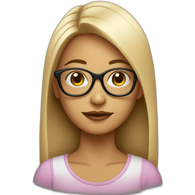 mujer bonita con lentes emoji