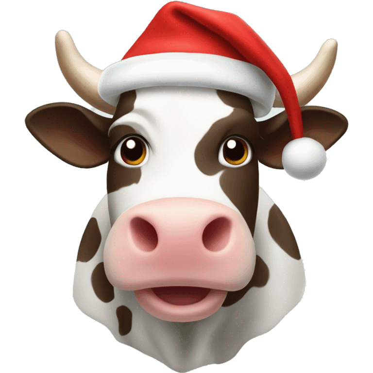 Cow with Santa hat  emoji