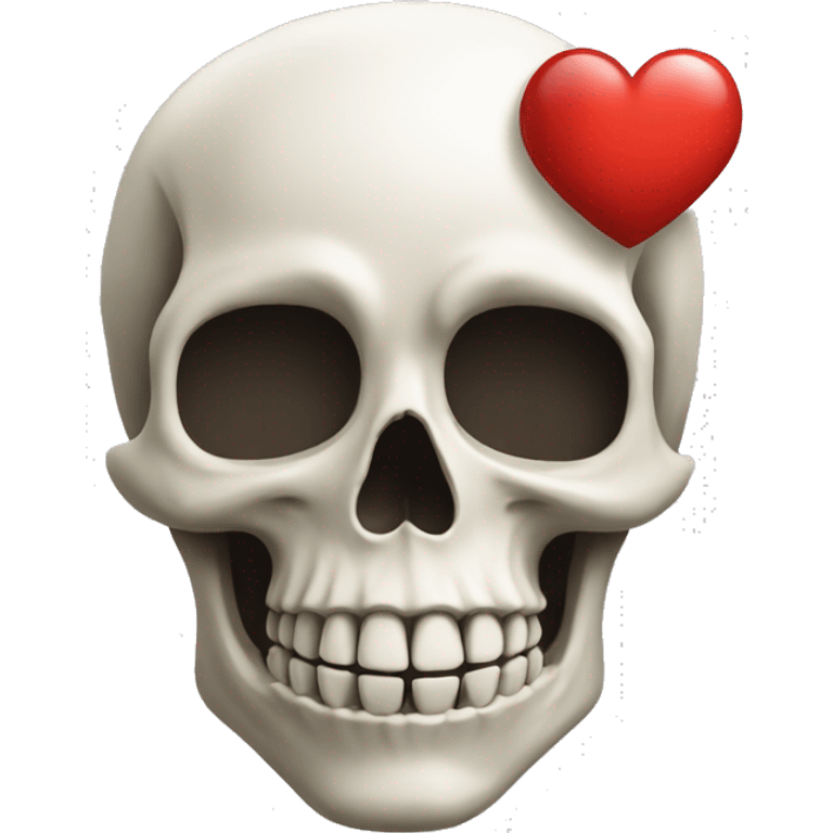 a skull with a heart emoji