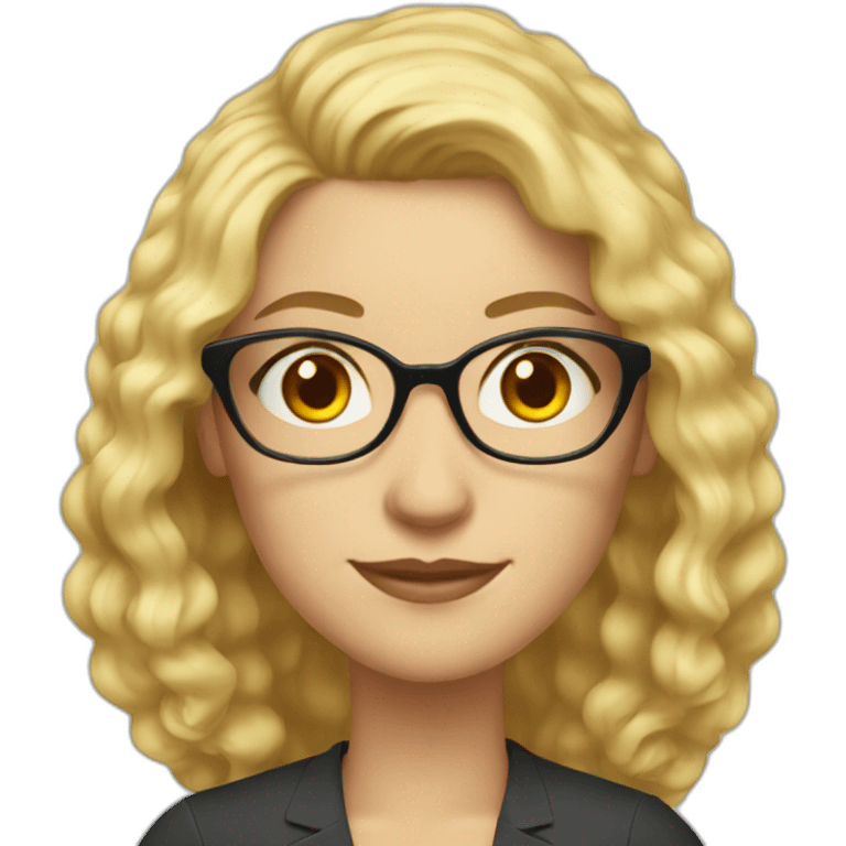 woman blonde hair medium length semi curly hair accountant with glasses emoji