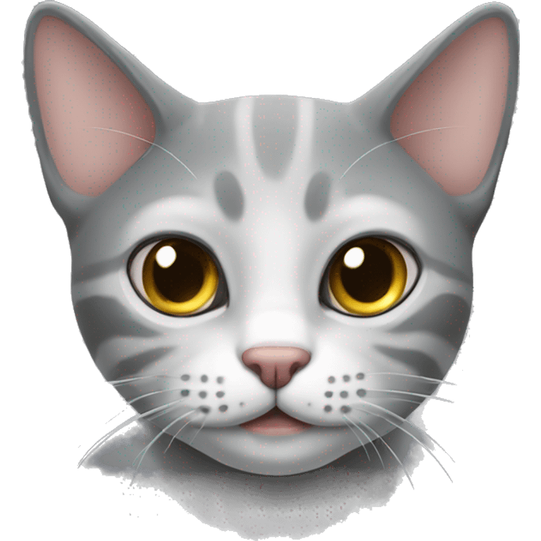 Gato gris enojado emoji